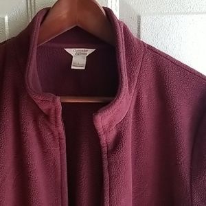 Christopher & Banks maroon fleece jacket